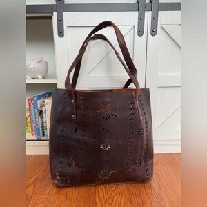 Kattee Leather Tote with insert